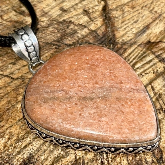 Beautiful Peach Moonstone Pendant 2” - Picture 9 of 13